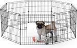 BUNNY BUSINESS 8 Panel Playpen Suitable for Rabbits Dogs and Cats, Small BLACK