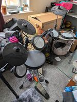 Digital Electronic Drum Kit Set with Drum Stool & Kick Pedal