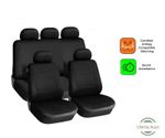 FULL SET BLACK FABRIC CAR SEAT COVERS FOR FORD FIESTA FOCUS MONDEO FUSION KA