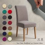 Stretch Dining Chair Covers Jacquard Washable Chair Slipcover Seat Protector