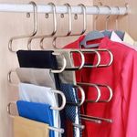 3X Space Saver Clothes Pants Trouser Hanger Multi Layer Storage Closet Organizer