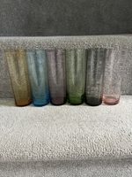 Vintage Mid Century Harlequin Long Drink Tumblers Set of 6 Retro Glasses VGC