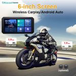 6" Motorcycle Navigator Portable Screen Wireless CarPlay Android Auto Waterproof