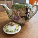 Vintage 1990 Alice in Wonderland Ceramic Teapot 3D Mad Hatter Tea Party