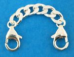 Sterling Silver 925 Very Strong Flat Curb Safety Chain Extender links Soldered