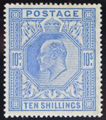 GB SG265, KEVII 1902 10/- Ultramarine, Mint MLH - Note