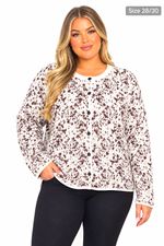 Women's Ivory/Brown Animal Print Knit Button Front Cardigan Jumper Size 28