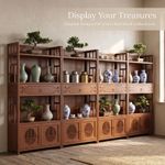 Wood Display Shelf - Floor Standing Multi-Layer Vintage Style Organizer