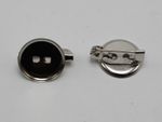 100 Silver Tone Round Glue on Pad Back Pin Brooch 15mm Findings