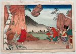 Original Japanese Woodblock Print Ukiyo-e by Utagawa Kuniyoshi Warrior Print