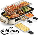 1600W Electric Barbecue Grill Hot Plate Smokeless Indoor BBQ Steak Griddle Table