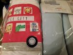 Mothercare On The Road Cot Bedding Set and Curtains Cars Bus Animals