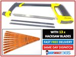 12" / 300mm HEAVY DUTY QUALITY DURABLE 18TPI HACKSAW + 13 BLADES HAND SAW CT1074