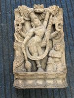 Vintage/antique Dancing Shiva Carved Wooden Plaque