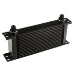 JJC Motorsport Oil Cooler (16 Row, 240mm Matrix, 1/2in BSP Male) - Alloy, Black
