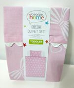 George Home Easy Care Toddler Duvet Set Pink/White Bows Cotton Blend 120x150