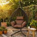 Hanging Swing Chair for Indoor Outdoor Foldable Hammock Hanging Wicker Egg Chair