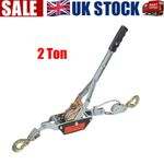 UK 2 Ton Dual Gear Power Puller Heavy Duty 2 Hook Cable Puller Hand Winch Turfer