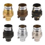 B22 Lamp Holder Unswitched Bayonet Light Bulb Socket 10mm or 1/2" base inlet UK