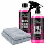 Car Detailer Kit – Clay Bar Lube, High Gloss Detail Spray Wax Quick Cleaner Set