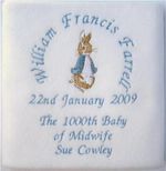 Peter Rabbit Personalised Blanket Fleece Birth Christening New Baby Unique Gift