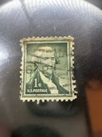 🔥Extremely Rare 🔥 Green George Washington  1 Cent Stamp with Angry Face 🔥.