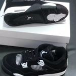 AJ Retro 4 Mid Military Black White Size UK 3-10 xmas Gift., NEW