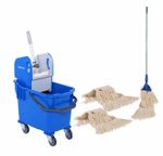 Floor Cleaning Kit For Household & Commercial Use - 25L Ergo Bucket With Mops