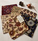 Handmade Set Of 6 Cotton Square Napkins Floral Multicolour Reusable Traditional