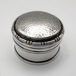 EDWARDIAN PLANISHED TOP PILL BOX STERLING SILVER BIRMINGHAM 1904 A & J ZIMMERMAN