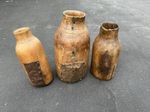 3 VTG Old African Tutsi Milk Water Jugs w " Metal repairs " Rwanda Art Unique