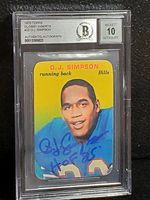 1970 TOPPS GLOSSY #22 O.J. SIMPSON "HOF 85" AUTOGRAPHED BILLS ROOKIE (BECKETT)