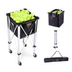 VEVOR Tennis Ball Hopper Basket Teaching Tennis Ball Cart with Wheels 180 Balls