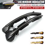 Dynamic LED Wing Mirror Indicator Turn Signal Lights For Seat Leon MK3 2013-2019