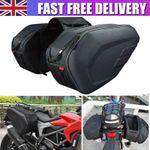 Pair Motorcycle Pannier Side Saddle Bags Luggage Bag w/ Rain Cover Waterproof UK