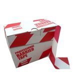Barrier Tape 70mm x 500m Red White Warning Tape Safety Site Dispenser Box