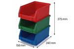 12 Plastic Parts Storage Bins - Heavy Duty Bin Stacking Component Boxes Medium