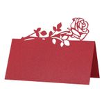 Luxury 100Pcs NEW Rose Flowers Pearlescent Wedding Party Table Name Place Cards