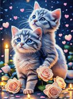 5D DIY Playful Kittens Diamond Art Kit Crystal Embroidery 30 x 40cm UK Company
