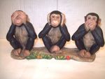 COLLEK, Three Wise Monkeys, “See No Evil, Hear No Evil, Talk No Evil", Good Cond