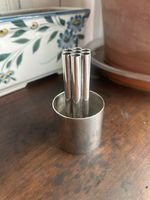 Vintage Italian SilverPlate 7 Tube Candle Holder Vase Sabattini Buccellati Style