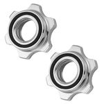 Double Lock Barbell Nut Silver Screw Clamp with Anti Slip Gasket
