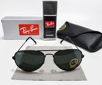 New Ray-Ban RB3025 Aviator Sunglasses 58mm | Black Frame Grey Lenses