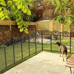 5x Metal Garden Fence Panels Vertical Rails Pet Dog Kennel Fence Barrier Walkway