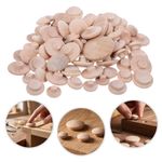 Durable Wood Button Plugs for Cabinet and Furniture Repair Khaki