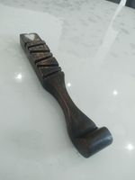 Carved Treen Knitting Sheath With Painted Heart Vintage