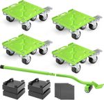 Heavy Duty Furniture Dolly Set with Silent TPR Wheels,Load 1500 LBS
