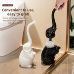 Elephant Toilet Brush and Holder Long Handle Bathtub Resin Cute Bathroom Decor