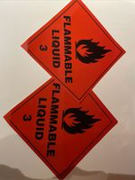 Flammable Liquid 3 Sticker  (Pack of 20)  | DANG0005
