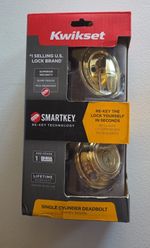 Kwikset Signature Series Polished Brass Metal Deadbolt 99800-087